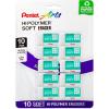 Pentel Clean Eraser, No Mess- No Residue, Hi-Polymer Soft Erasers for Pencils – White – 10 Pack – for Art, Office, and School use (6)(10)