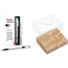 Pentel R.S.V.P Ballpoint Pens (Pack of 12) and Hallmark Bulk Kraft Thank You Notes (100 Count with Envelopes) for Weddings, Bridal Showers, Engagements, Any Occasion