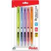 Pentel Techniclick 0.7mm Mechanical Pencil – Pack of 5, Smooth Writing Pencil for Students & Professionals, Medium Line, Side-Click Lead Advance, Assorted Pastel Barrel Colors (PD107TBP5M)