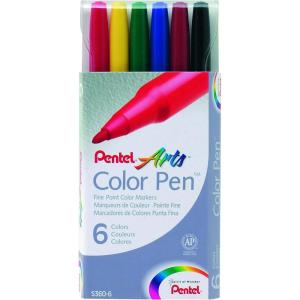Pentel Color Pen Set, 36 Assorted Colors (S360-36)(Set of 6)