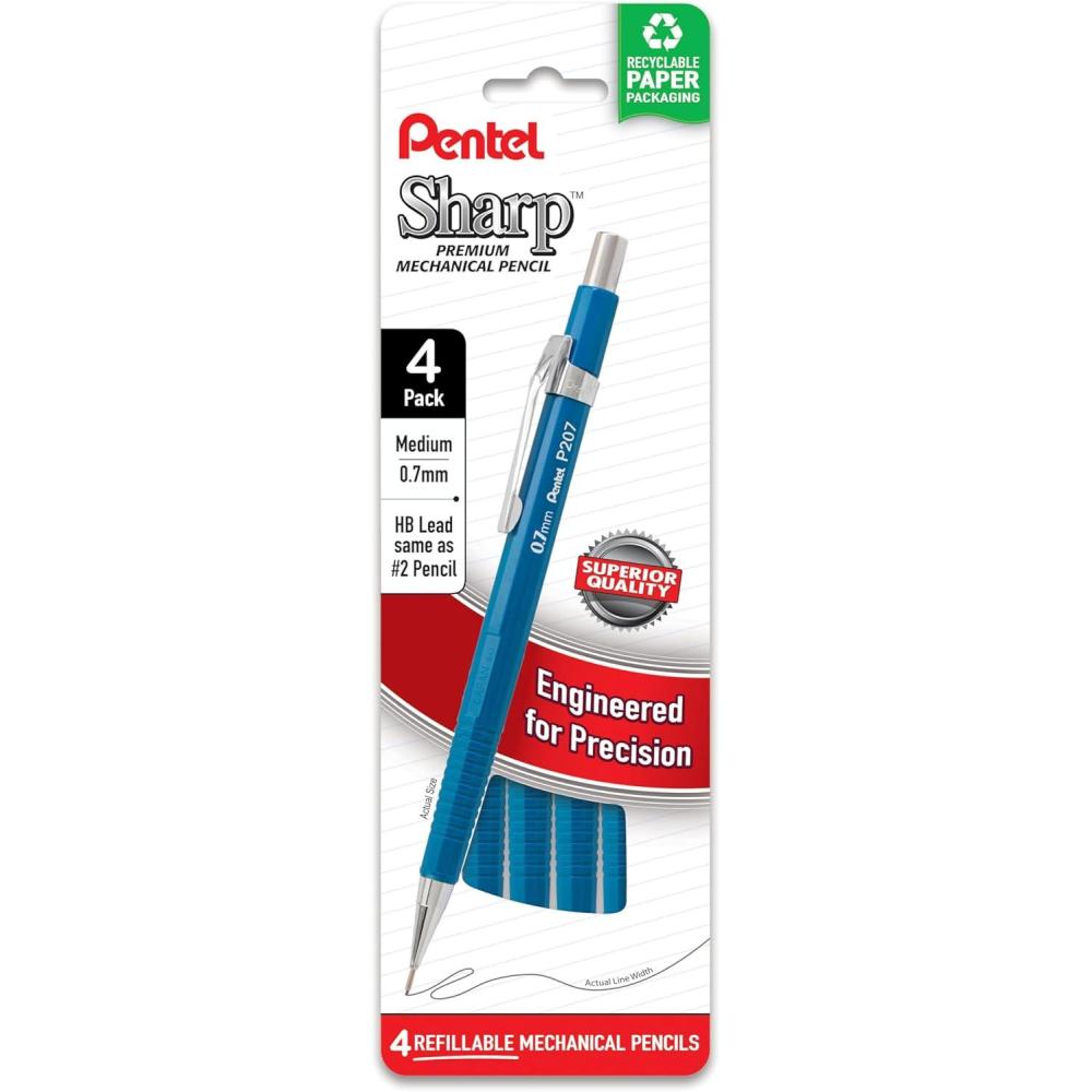 imagePentel Sharp Mechanical Pencil 09mm Bold Line Yellow Barrel Pack of 4 P209PF4G07mm