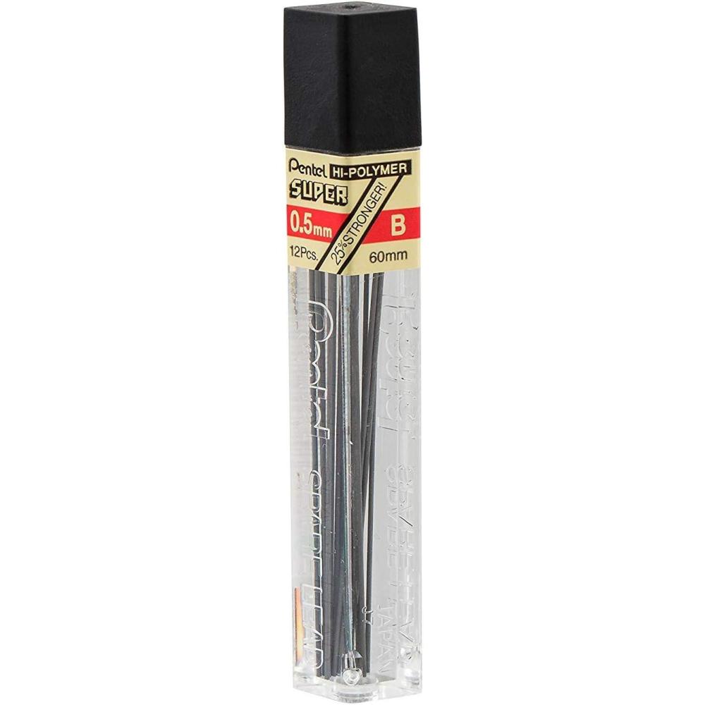 imagePentel Super HiPolymer Lead Refill 05mm Fine 3H 144 Pieces of Lead C5053HGrayB