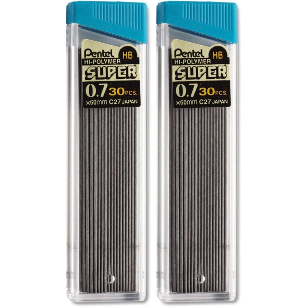 imagePentel Super HiPolymer Lead Refill 07 mm Medium HB 30 Pieces of Lead C27BPHBK6Gray30 Count Pack of 2