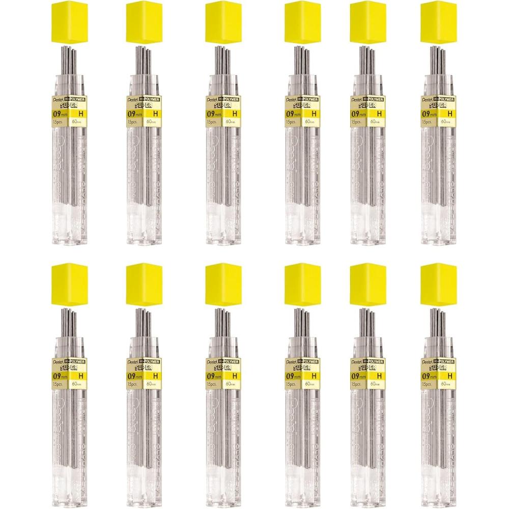 imagePentel Super HiPolymer Lead Refill 09mm Thick 2B 180 Pieces of Lead 5092BGrayH Lead