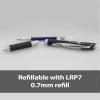 Pentel EnerGel PRO Permanent Gel Pen, (0.7mm) Medium Line, Blue Ink, Box of 12 Pens (BLP77-C)(Black)