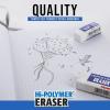 Pentel Hi-Polymer Block Eraser Small White, Pack of 4 (ZEH05BP4)(4 Count (Pack of 1))