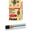 Pentel Super Hi-Polymer Lead Refill, 0.5mm, Fine, 3H, 144 Pieces of Lead (C505-3H),Gray(3H)