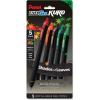Pentel EnerGel Kuro Shades of the Ocean, Retractable Liquid Gel Pen, Assorted Ink Colors, Pack of 5 (BL437OCNPF5)(Shades of Leaves)