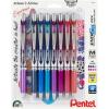 Pentel EnerGel RTX Retractable Liquid Gel Pen, Creator Expressions Pack, 0.7mm, Metal Tip, Medium Line, Assorted Ink, Pack of 8 Pens (BL77XRIGBP8M)(Creator)