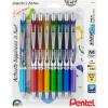 Pentel EnerGel RTX Retractable Liquid Gel Pen, Happiness Expressions Pack, 0.7mm, Metal Tip, Medium Line, Assorted Ink, Pack of 8 Pens (BL77XHAPBP8M)(Happiness)