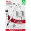 Pentel Floatune Rollerball Pen, (0.8mm), Medium Point, Black/Blue/Red Ink, Pack of 8 pens (BY108PF8OFC)(Black  Blue)