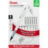 Pentel Floatune Rollerball Pen, (0.8mm), Medium Point, Black/Blue/Red Ink, Pack of 8 pens (BY108PF8OFC)(Black)