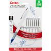 Pentel Floatune Rollerball Pen, (0.8mm), Medium Point, Black/Blue/Red Ink, Pack of 8 pens (BY108PF8OFC)(Blue)