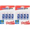 Pentel Hi-Polymer Block Eraser Small White, Pack of 4 (ZEH05BP4)(4 Count (Pack of 2))