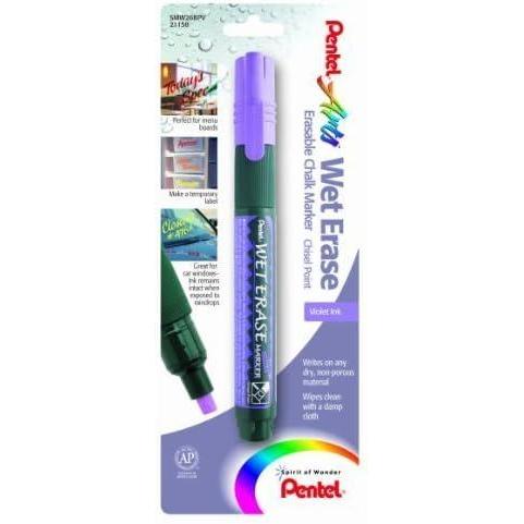 imagePentel Arts Wet Erase Chalk Marker Chisel Tip Orange Ink Box of 12 SMW26FViolet