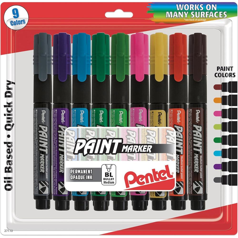 imagePentel Paint Markers Medium Bullet Point Assorted Ink WXZ 3PkAssorted Colors 3