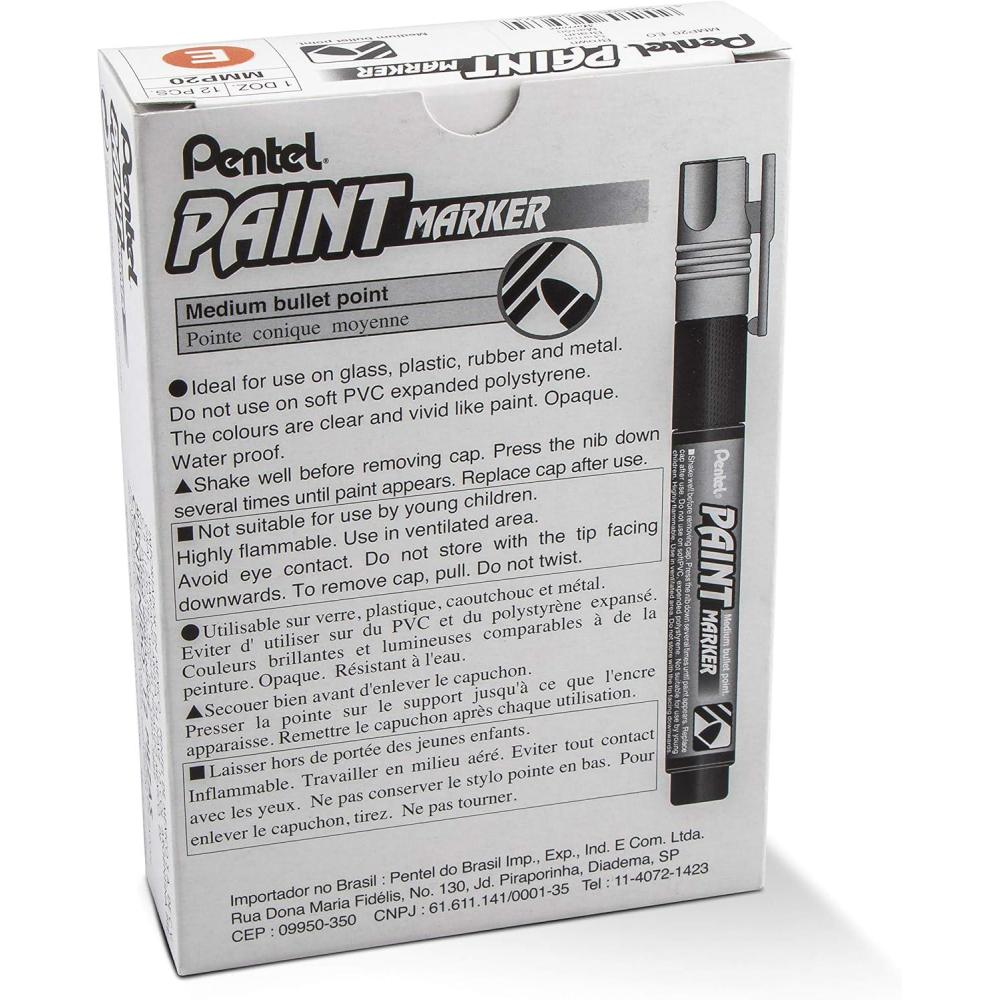 imagePentel Paint Markers Medium Bullet Point Gold Ink  MMP20XBrown