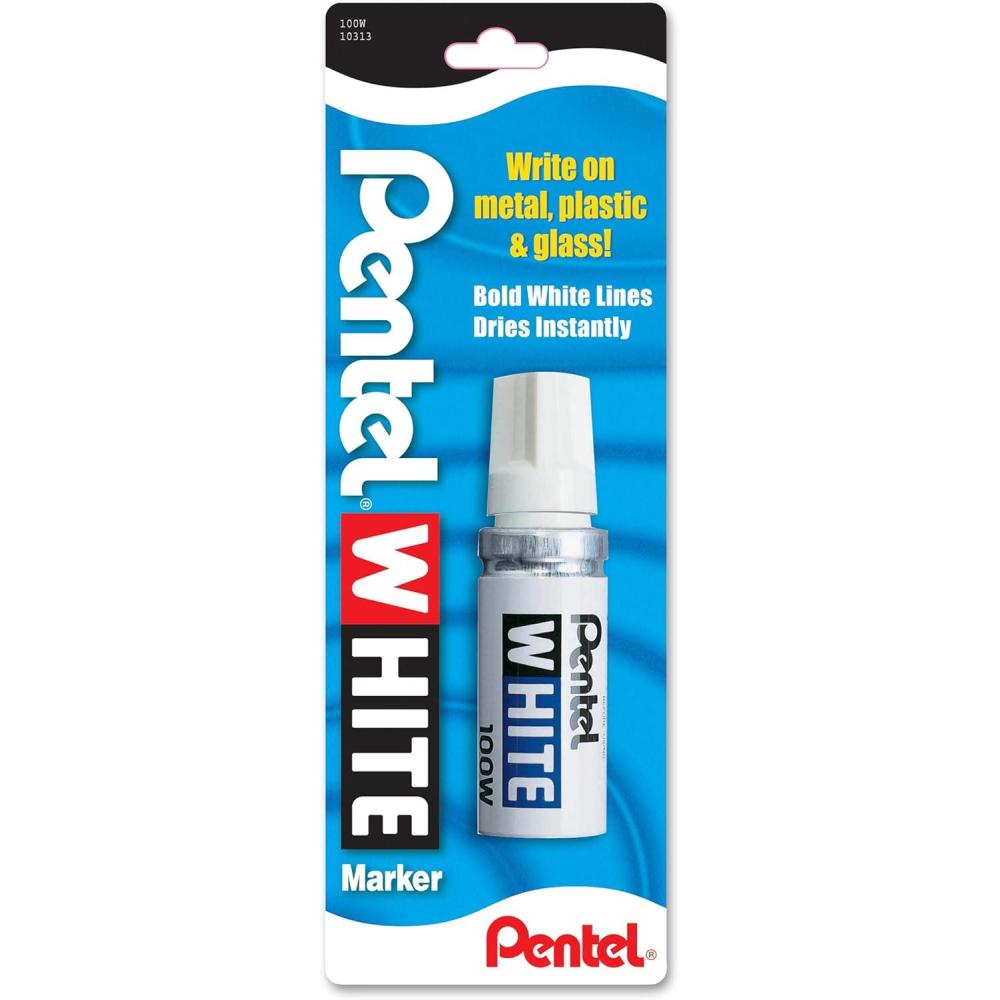 imagePentel Permanent Marker White Broad Point 1 Pack 100W