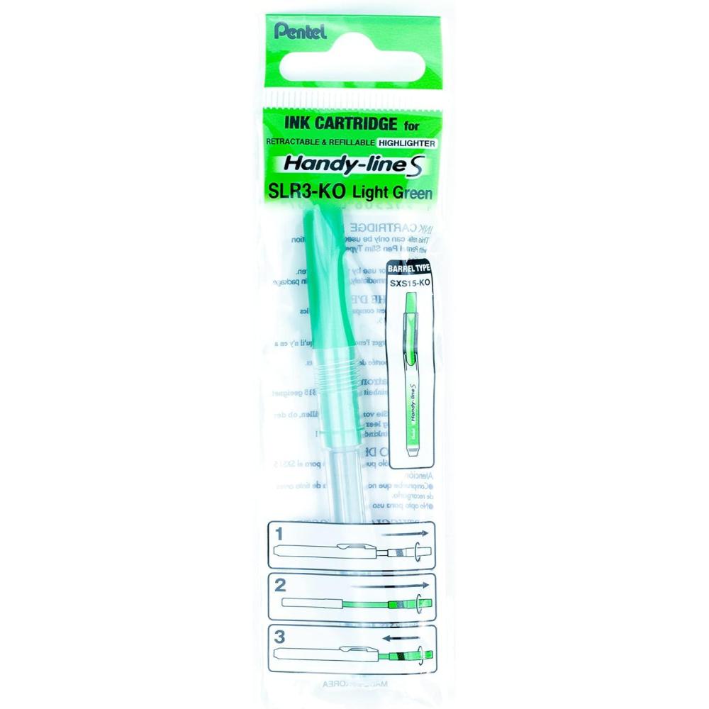 imagePentel Refill For HandyLine S Highlighter Light Green Ink Box of 12 SLR3KLight Green