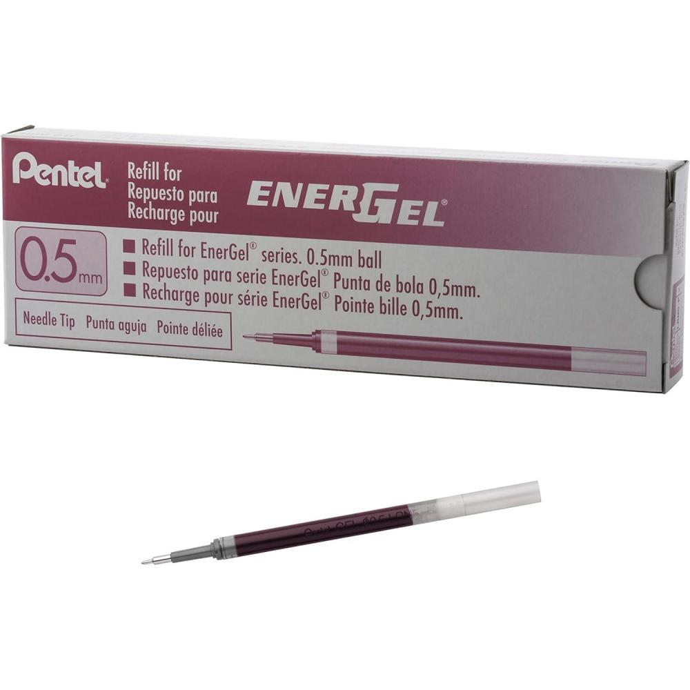 imagePentel Refill Ink for EnerGel Pen Needle Tip Fine 12 Pack 05mm Sky Blue LRN5SPink Pen