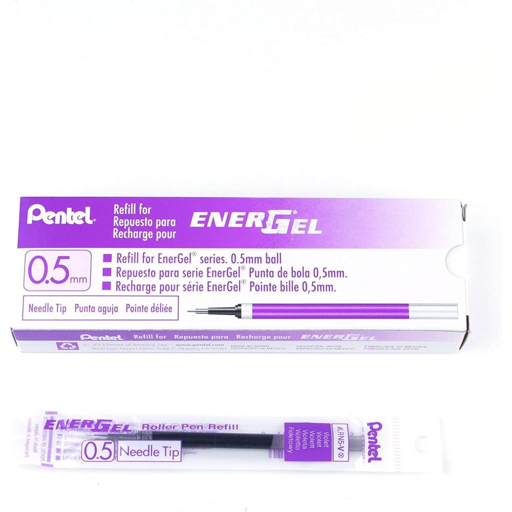 imagePentel Refill Ink for EnerGel Pen Needle Tip Fine 12 Pack 05mm Sky Blue LRN5SViolet