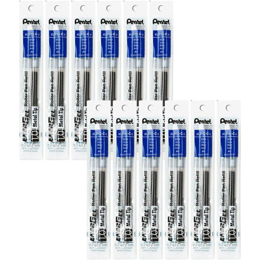 imagePentel Refill for EnerGel RTX EnerGel Deluxe Metal Tip Bold Point Violet Ink Box of 12 LR10V12Blue