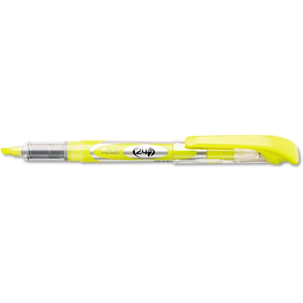imagePentel SL12G 247 Highlighter Chisel Tip Bright Yellow Ink Pack of 12