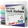 Pentel Arts Wet Erase Chalk Marker, Chisel Tip, Orange Ink, Box of 12 (SMW26-F)(Assorted)