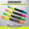 Pentel Twin Checker Dual-tip Highlighter, Chisel Tip, Assorted Colors, Pack of 4 (SLW8BP4M)(Assorted)