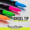 Pentel Twin Checker Dual-tip Highlighter, Chisel Tip, Assorted Colors, Pack of 4 (SLW8BP4M)(Yellow/Green)