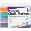 Pentel Arts Wet Erase Chalk Marker, Chisel Tip, Orange Ink, Box of 12 (SMW26-F)(Assorted)