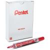 Pentel Markathon Pump Permanent Marker, Chisel Tip, Red Ink, 12 Pack (NLF60X-B)(Red)