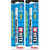 Pentel Permanent Marker, White, Fine Point, 1-Pack (100W-S)(1 Count (Pack of 2))