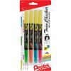 Pentel Twin Checker Dual-tip Highlighter, Chisel Tip, Assorted Colors, Pack of 4 (SLW8BP4M)(Assorted)