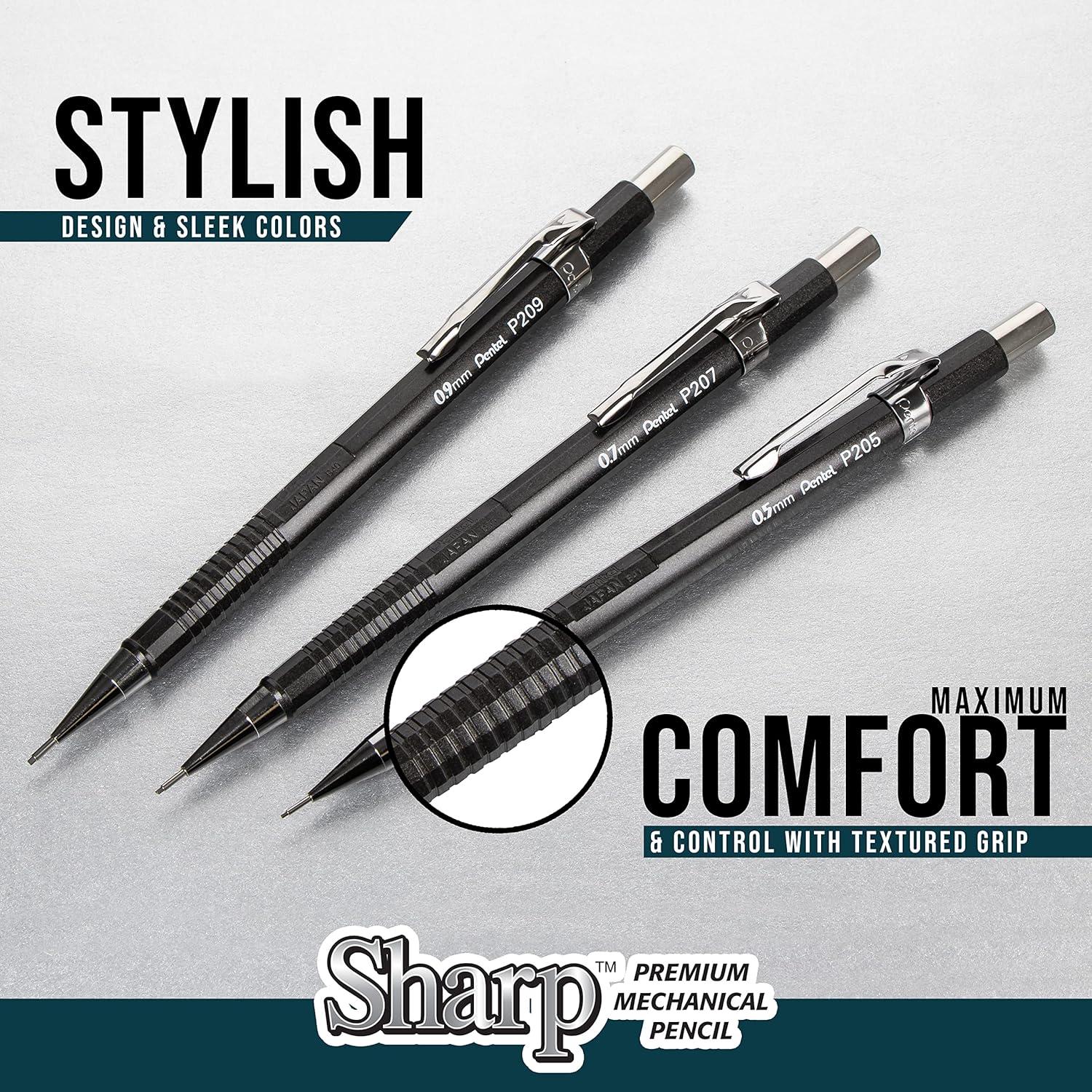 imagePentel P205BP2K6 Sharp Mechanical Drafting Pencil 05 mm Black Barrel 2Pack
