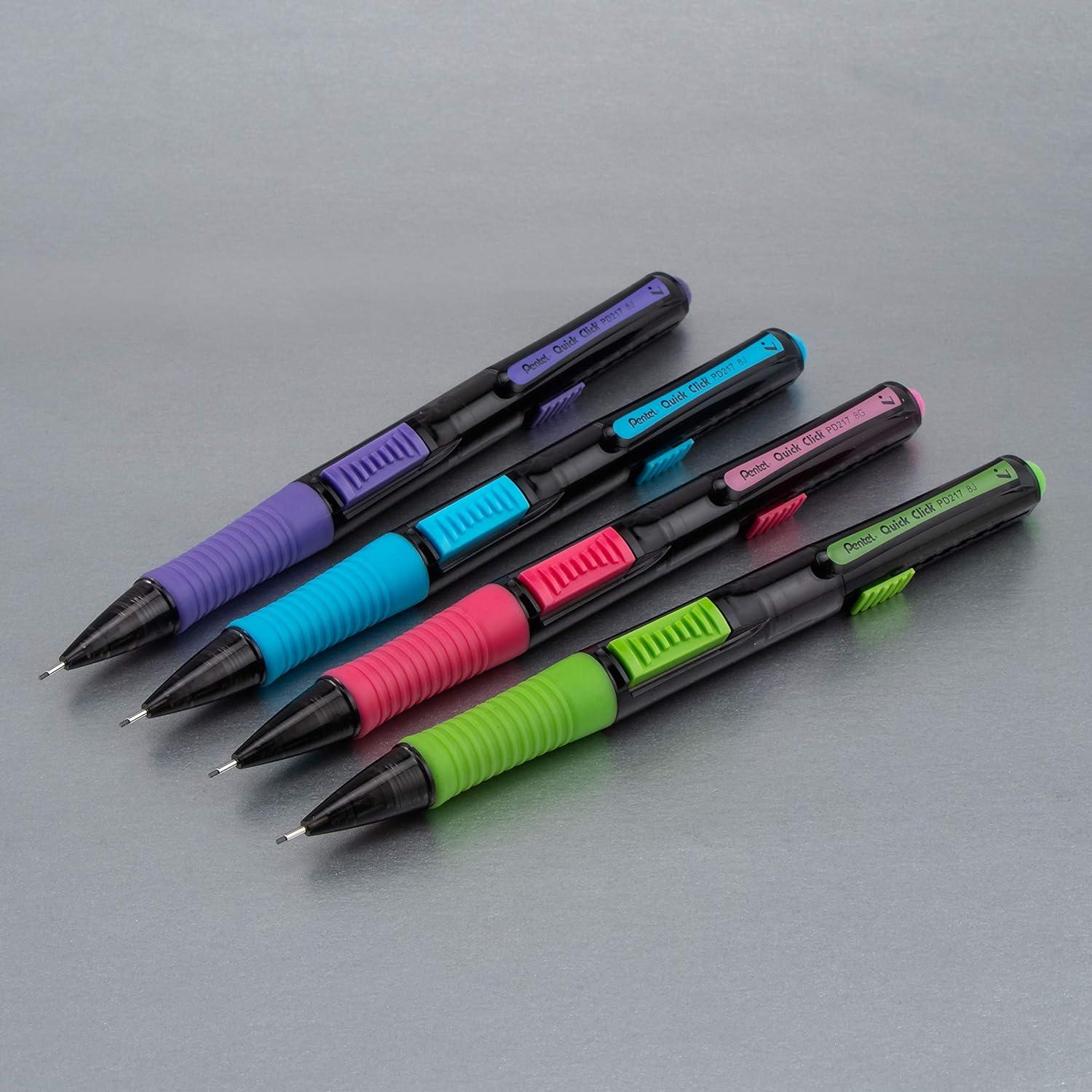 imagePentel Quick Click Pop Mechanical Pencil 07mm Medium 2 Eraser Refills Pack of 4 PD217ALEBP442 Count Pack of 1