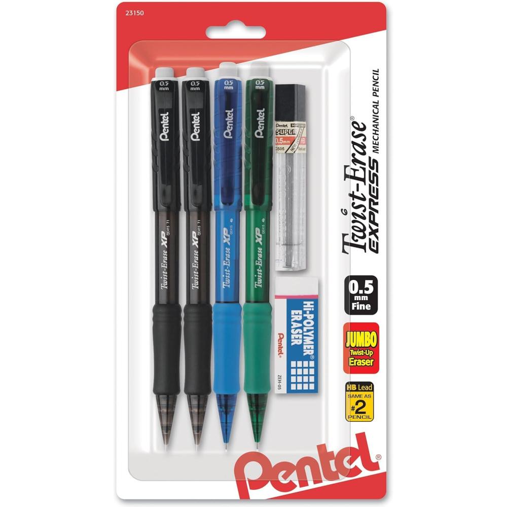 imagePentel 730883 TwistErase Express Mechanical Pencils No 2 Medium Lead4 Count Pack of 1