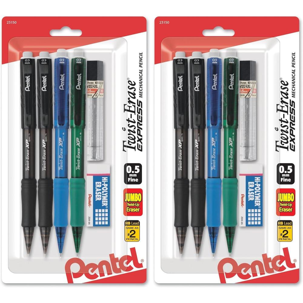imagePentel 730883 TwistErase Express Mechanical Pencils No 2 Medium Lead4 Count Pack of 2
