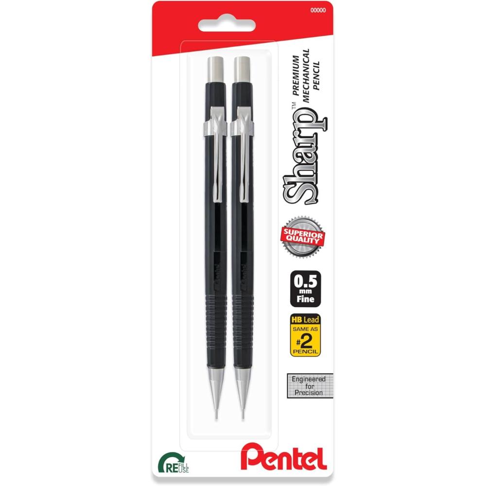 imagePentel P205BP2K6 Sharp Mechanical Drafting Pencil 05 mm Black Barrel 2Pack