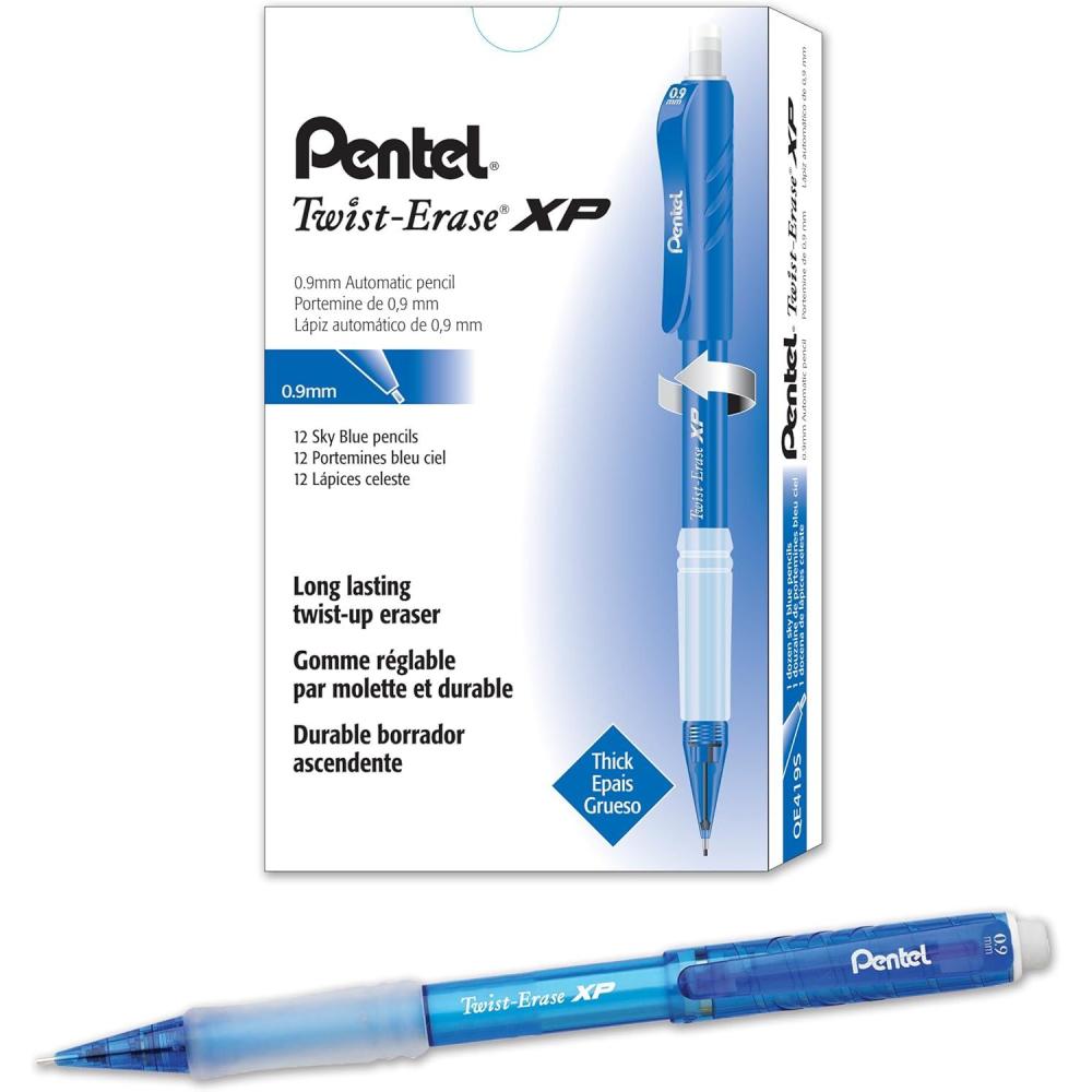 imagePentel QE419A TwistErase EXPRESS Mechanical Pencil 9mm Black Box of 1 DozenSky Blue