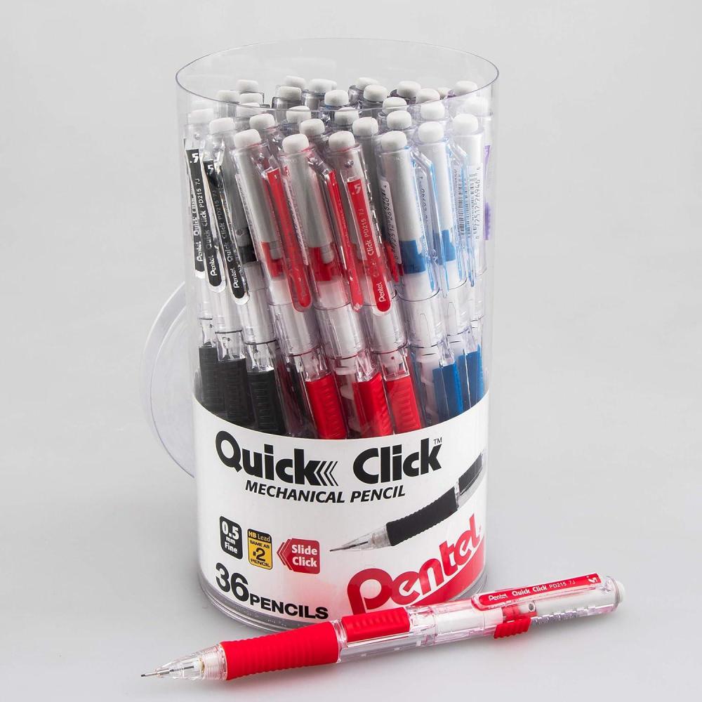 imagePentel QUICK CLICK Mechanical Pencil 07mm Black Barrel Box of 12 Pencils PD217AAssorted