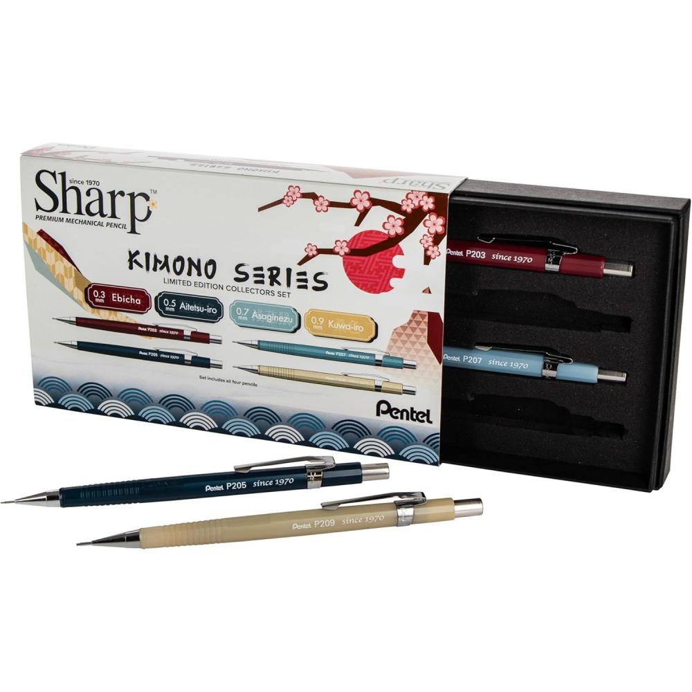 imagePentel Sharp Mechanical Pencil Limited Edition Kimono Colors Box Set 03mm 05mm 07mm 09mm Point Sizes Included P200JPBXSETKimono Colors