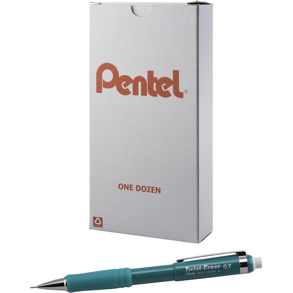 imagePentel TwistErase III Mechanical Pencil 07mm Turquoise Barrel 12 Count QE517D2 Pack of 1