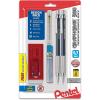Pentel GraphGear 500 Automatic Pencil Kit, 0.7mm, Refill Leads, Block Eraser 2 Pack (PG527LEBP2)(0.7mm (2))