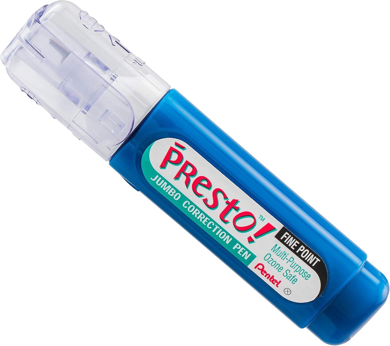 imagePentel Presto Jumbo Correction Pen Fine Point Metal Tip Box of 12 ZL31W1 Count Pack of 2