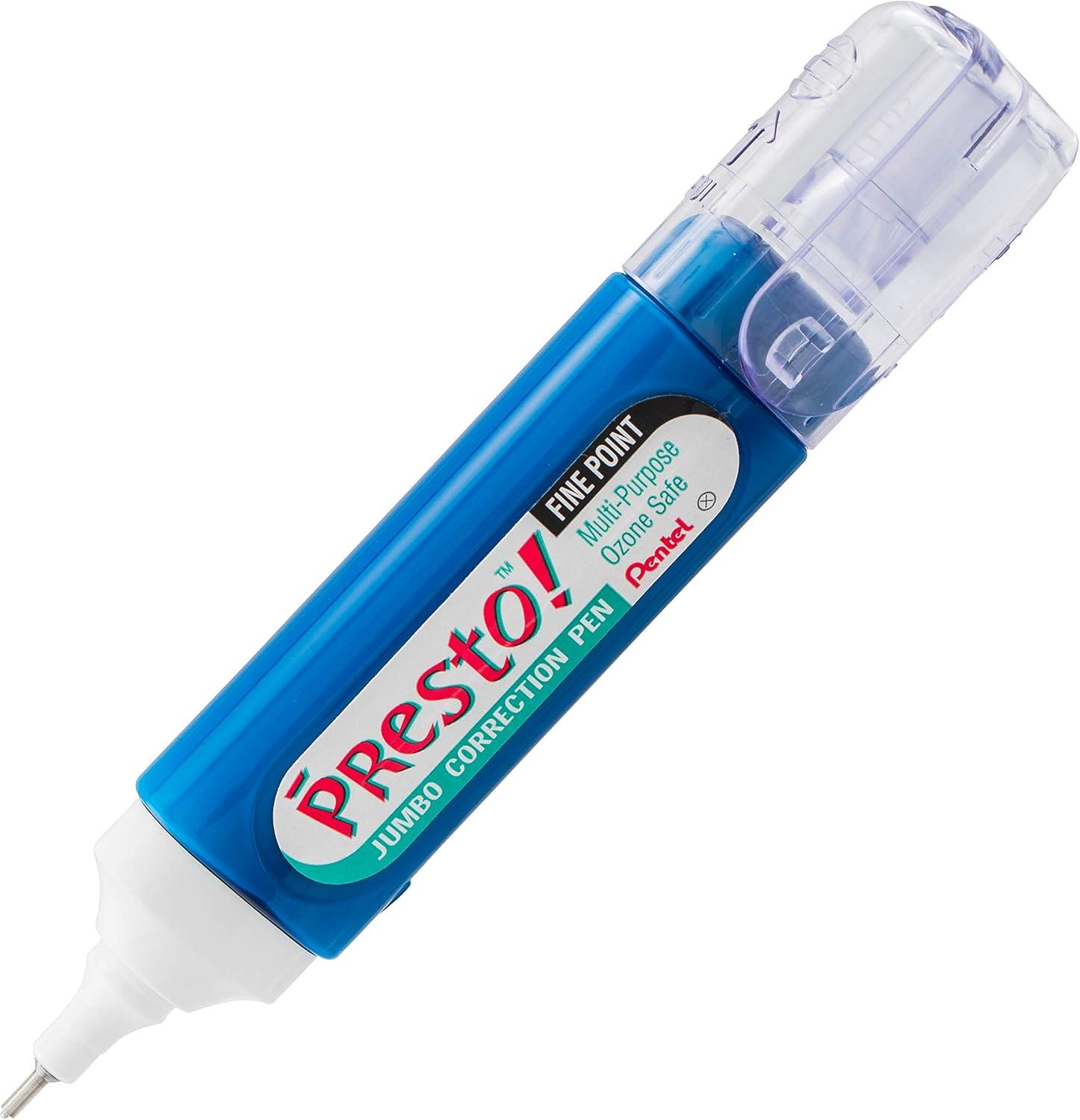 imagePentel Presto Jumbo Correction Pen Fine Point Metal Tip Box of 12 ZL31W1 Count Pack of 2