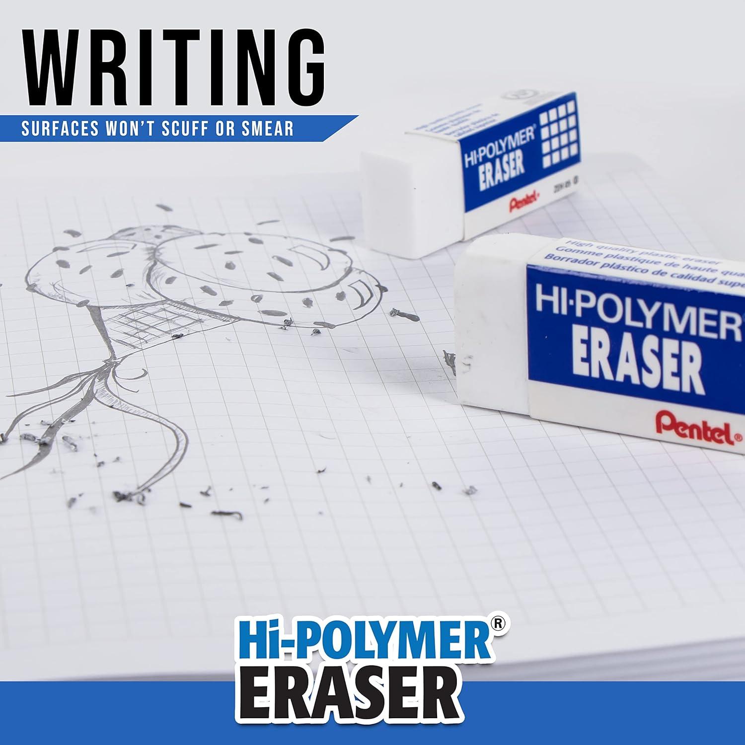 imagePentel Writing Essentials 10 pack  4 EnerGel gel pens 2 Twist Erase III 07mm mechanical pencils 2 HiPolymer block erasers and 2 HiPolymer 07mm HB lead