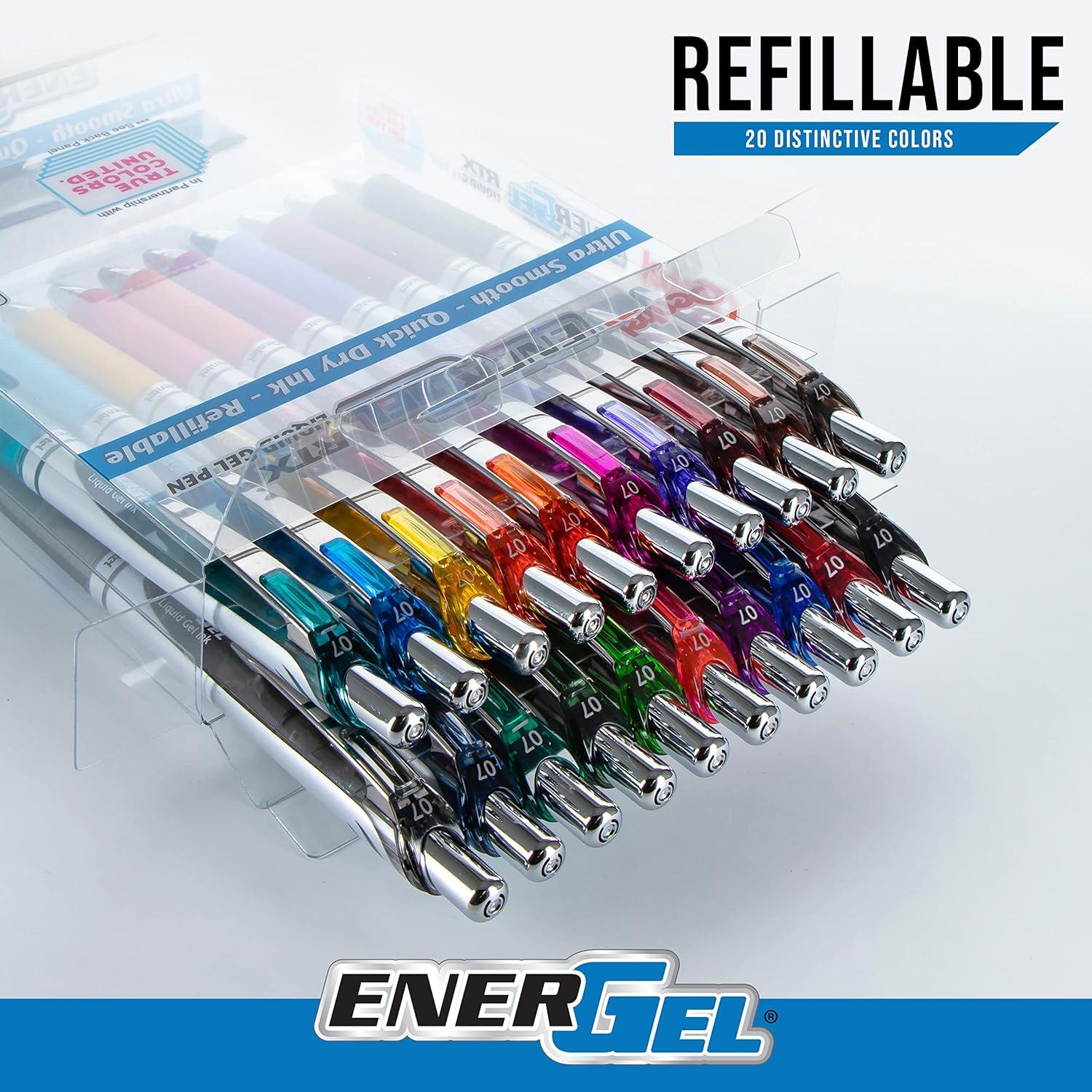 imagePentel EnerGel RTX True Colors United 07mm Medium Line Assorted Ink 20 Pack Box BL77PC20MTCUTrue Colors  Assorted