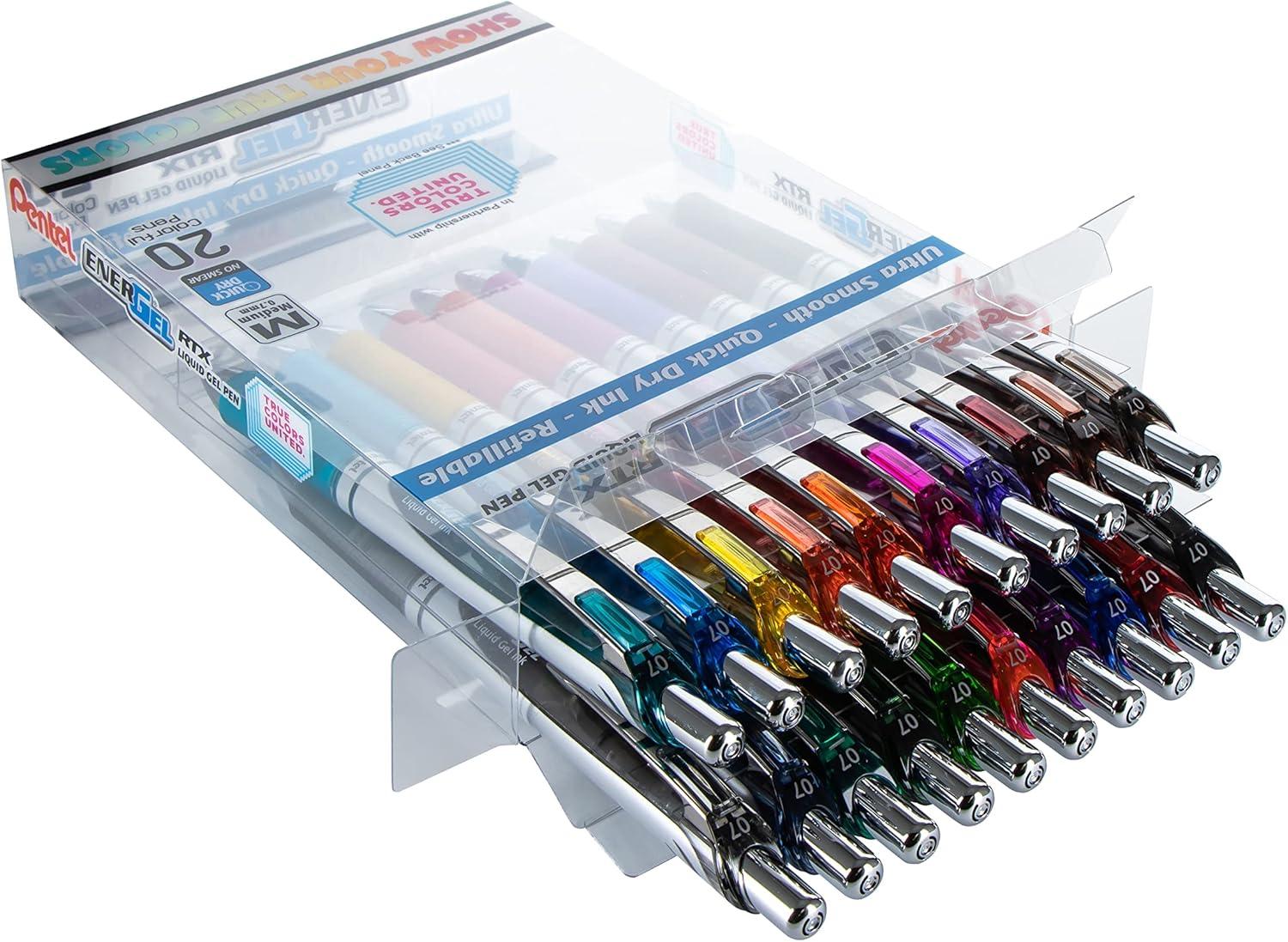 imagePentel EnerGel RTX True Colors United 07mm Medium Line Assorted Ink 20 Pack Box BL77PC20MTCUTrue Colors  Assorted