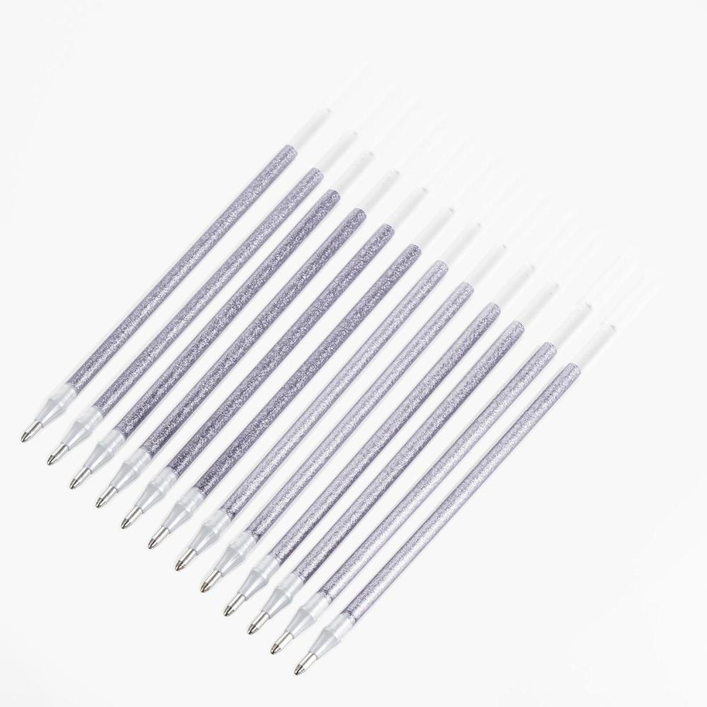 imagePentel Arts Sparkle Pop Gel Pen Refill 10mm Bold Line SilverLight Silver Ink Pack of 12 Refills KF10DZSilver